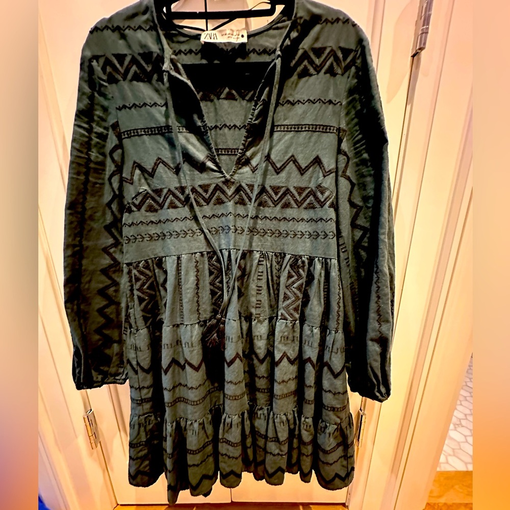 Zara Dark Green Boho Dress